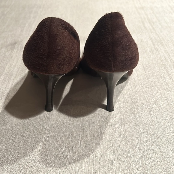 Splash FFW Suede Leopard Print Pointed Toe Heels - Picture 4 of 7